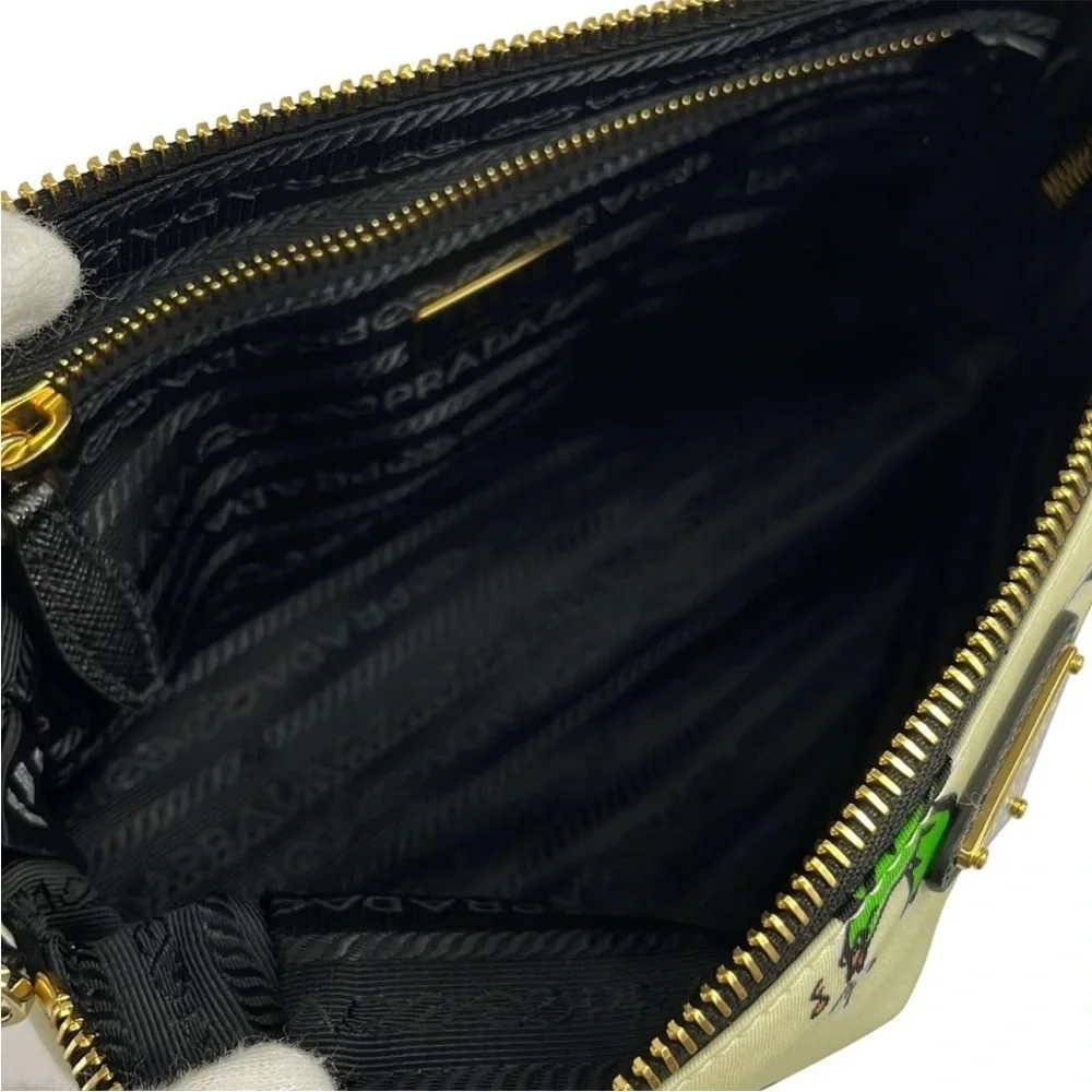 Prada Cream and Multicolor Graphic Wristlet - Picture 8 of 8